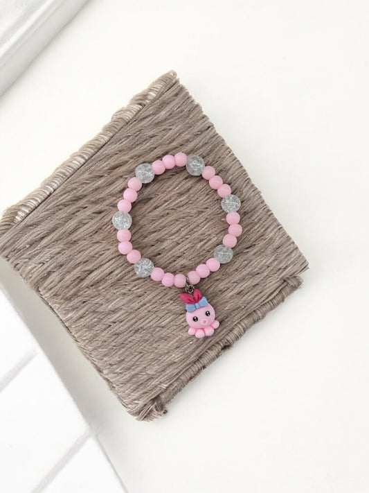 Bracelet enfant pieuvre rose brillant