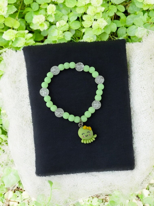 Bracelet enfant pieuvre vert brillant