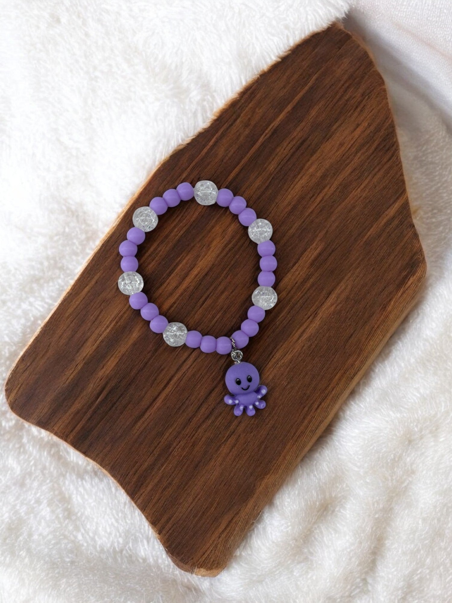 Bracelet enfant pieuvre violet brillant