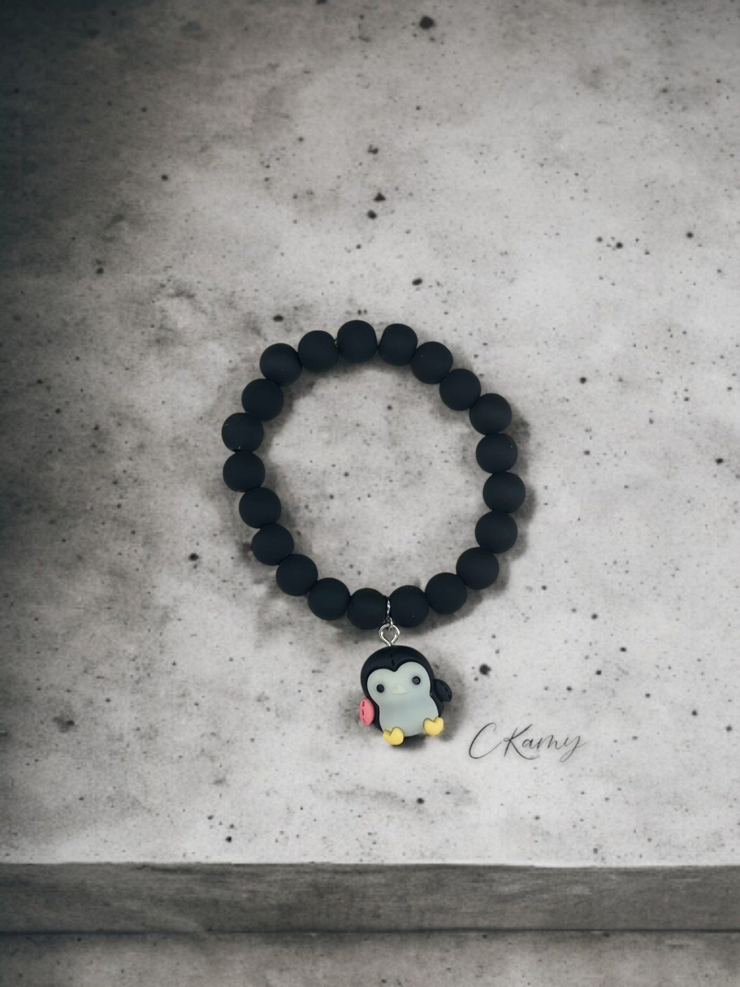 Bracelet enfant pingouin noir blanc