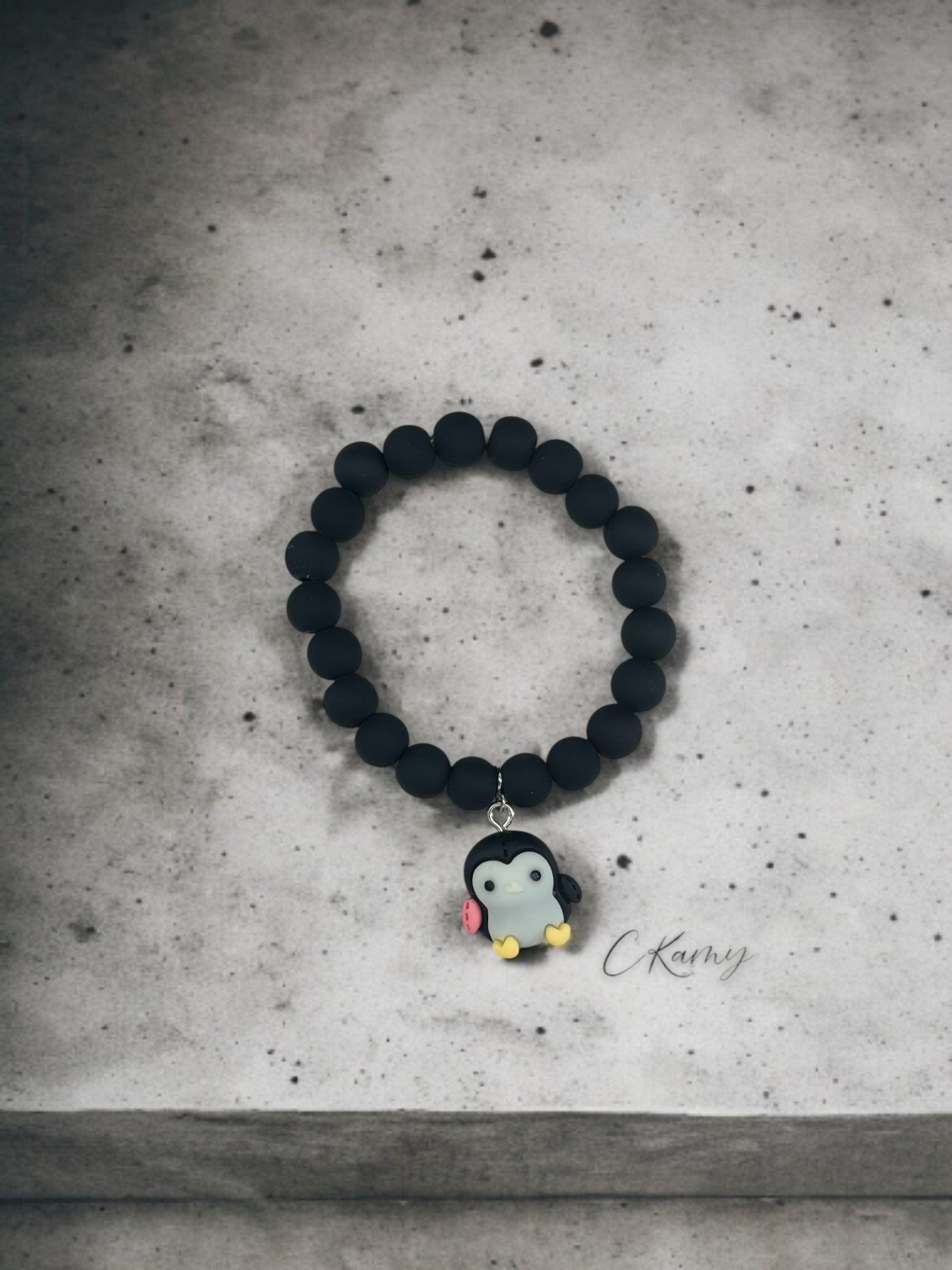 Bracelet enfant pingouin noir blanc