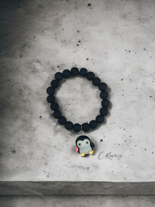 Bracelet enfant pingouin noir blanc