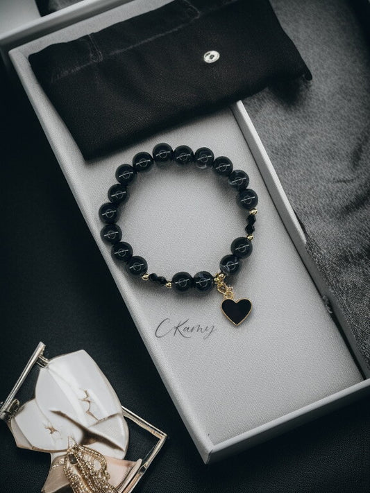 Bracelet enfant toupies & coeur noir