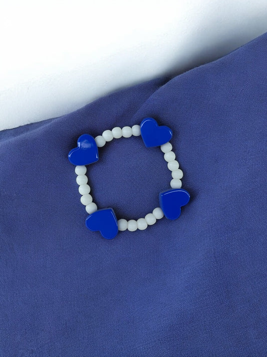 Bracelet enfant tour en coeur bleu