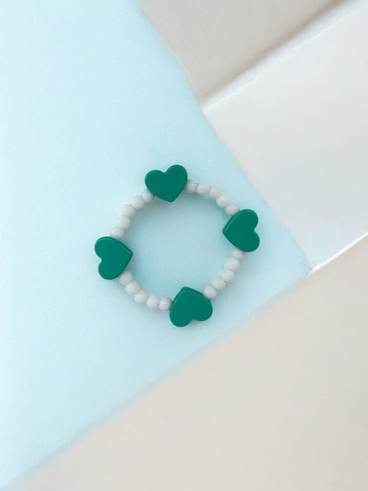 Bracelet enfant tour en coeur bleu vert