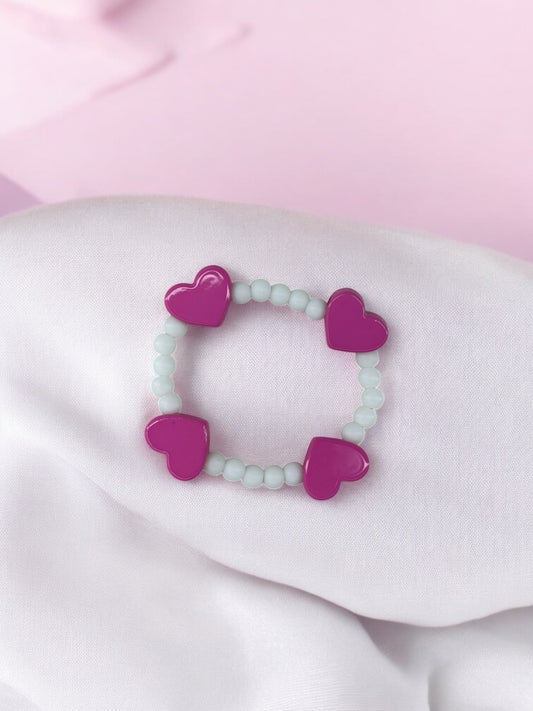 Bracelet enfant tour en coeur rose