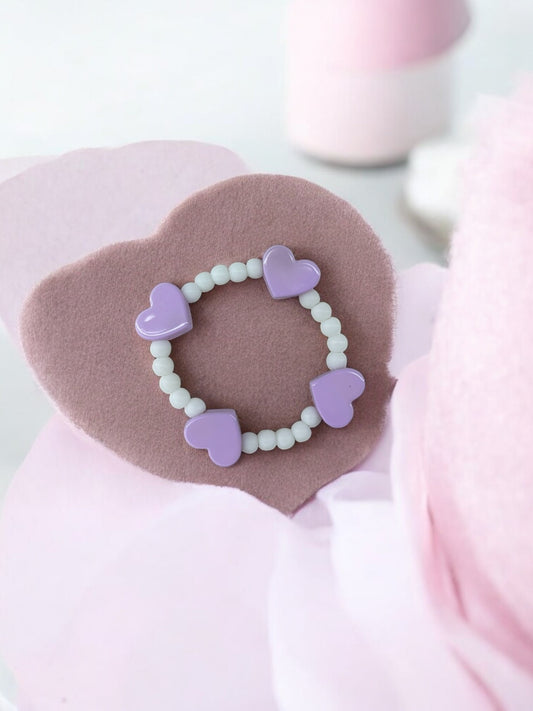 Bracelet enfant tour en coeur violet