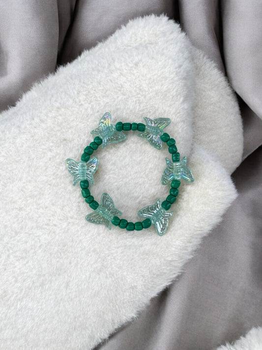 Bracelet enfant tour papillon bleu vert