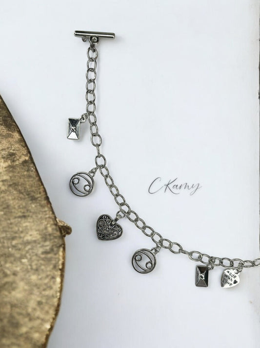 Bracelet femme chaîne argent signe astro cancer