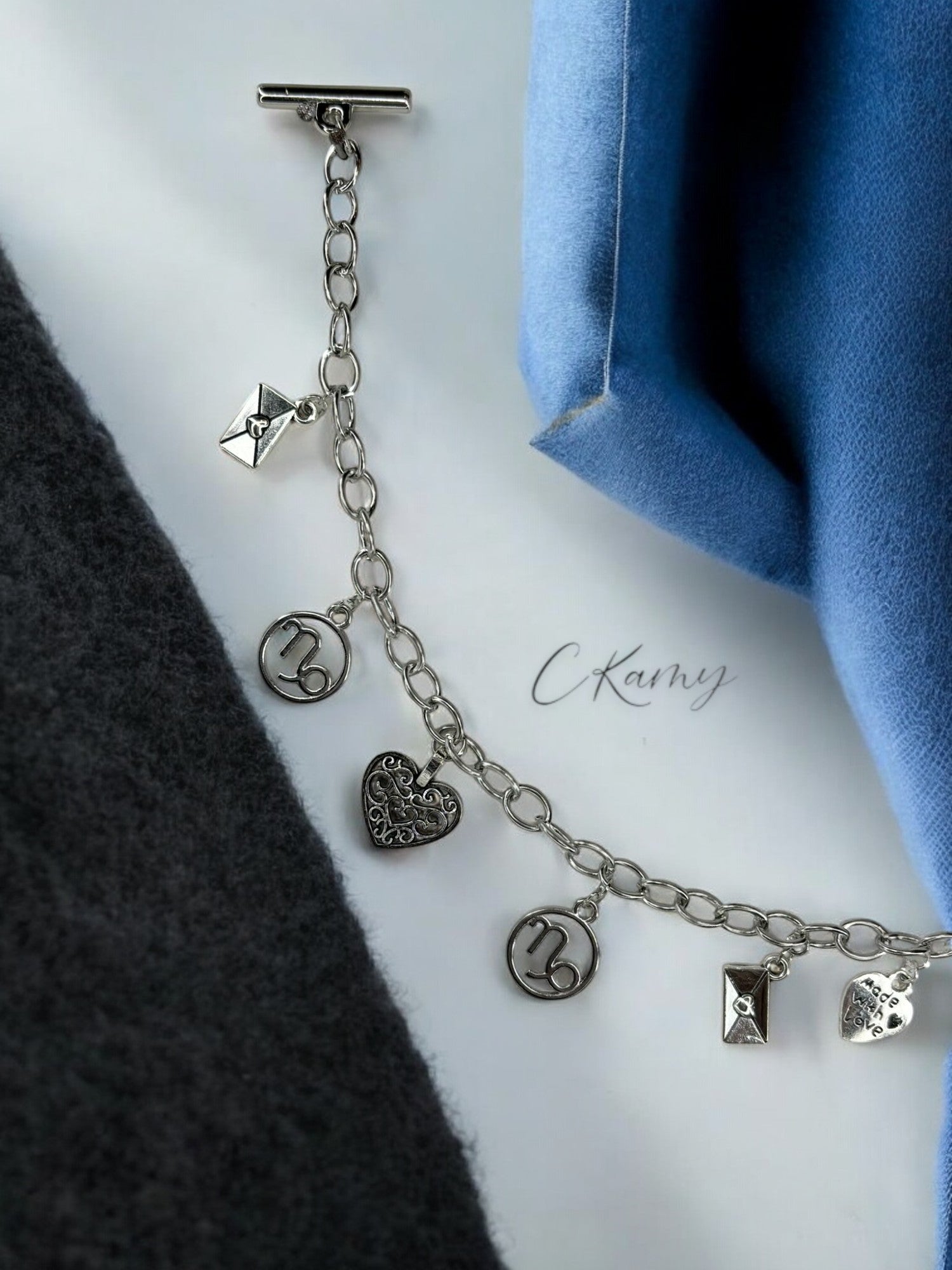 Bracelet femme chaîne argent signe astro capricorne