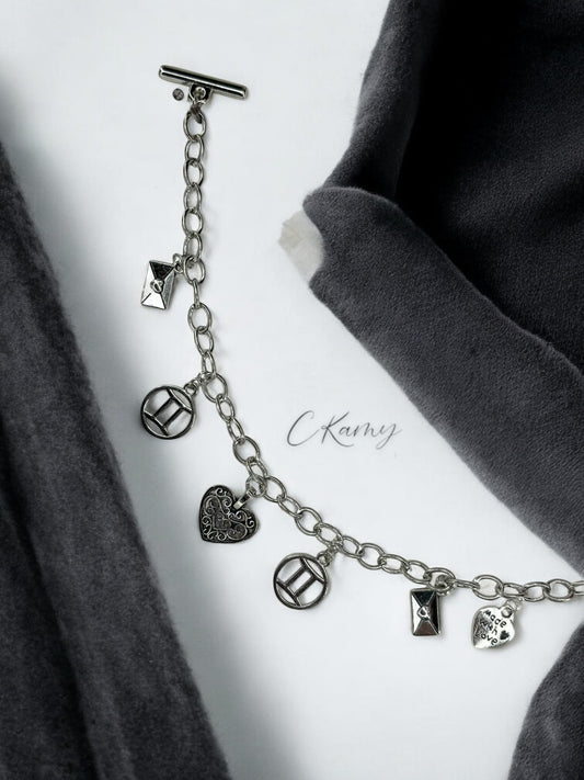 Bracelet femme chaîne argent signe astro gémeaux