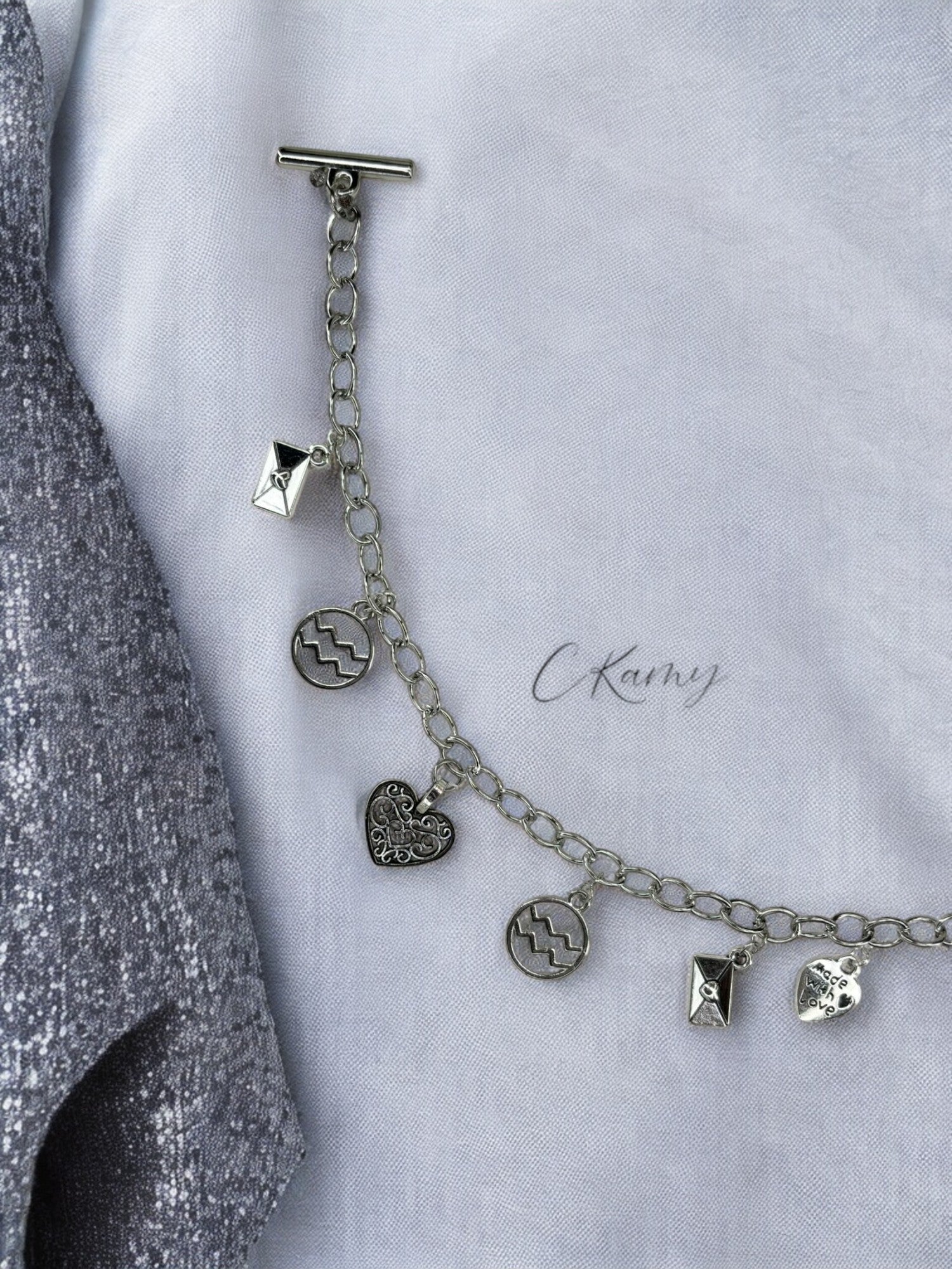 Bracelet femme chaîne argent signe astro verseau