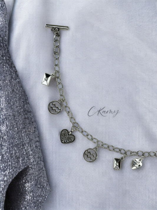 Bracelet femme chaîne argent signe astro verseau