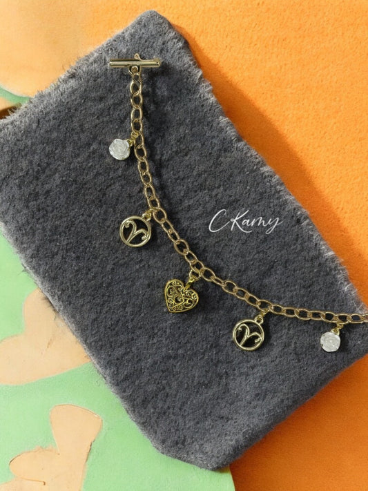 Bracelet femme chaîne doré signe astro bélier