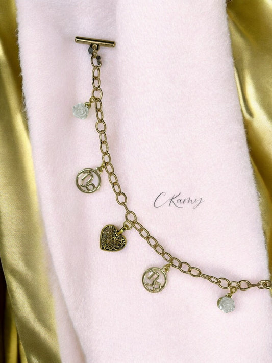 Bracelet femme chaîne doré signe astro capricorne