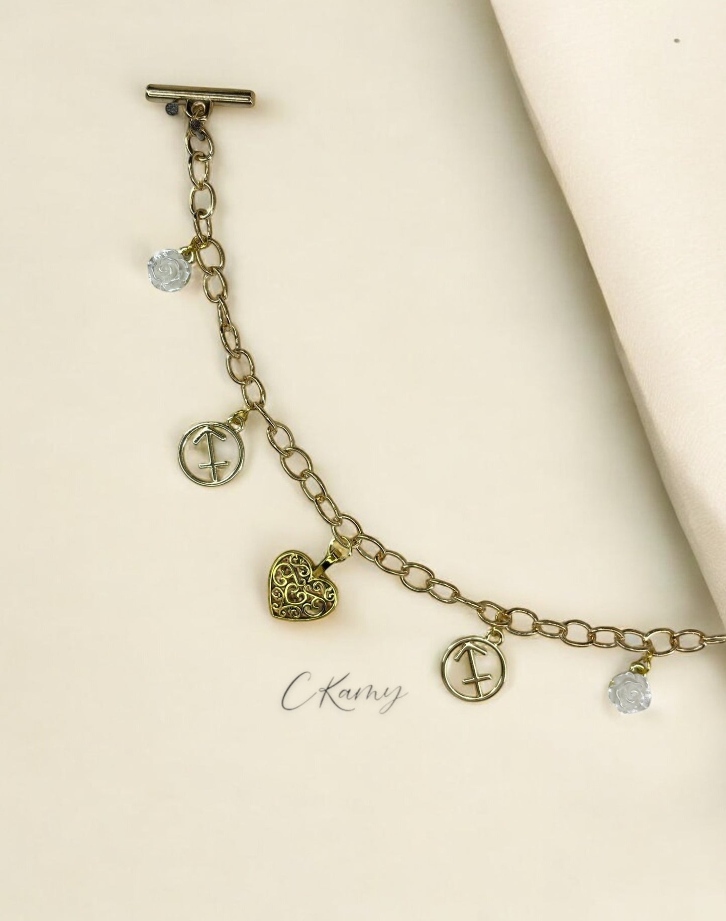 Bracelet femme chaîne doré signe astro sagittaire