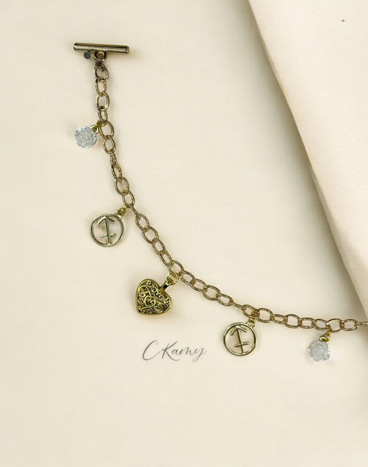 Bracelet femme chaîne doré signe astro sagittaire