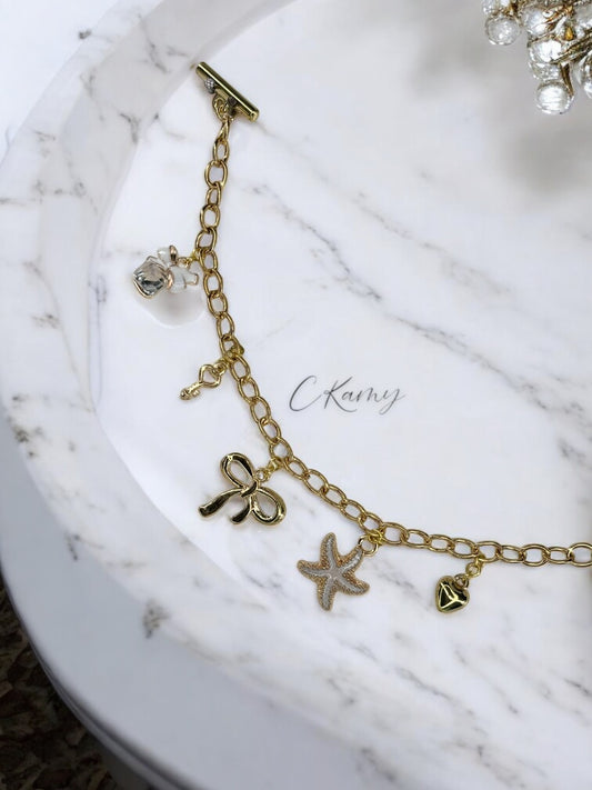 Bracelet femme chaîne étoile de mer parfum blanc