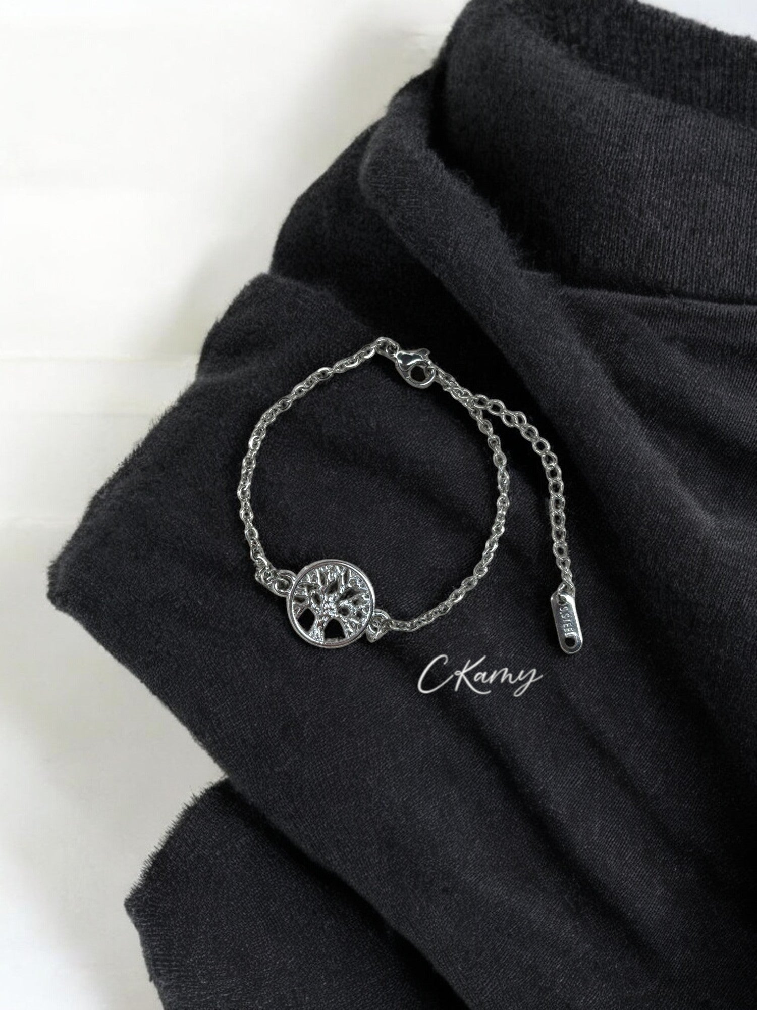Bracelet femme chaînette argent arbre de vie