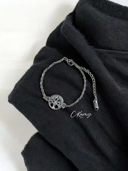 Bracelet femme chaînette argent arbre de vie