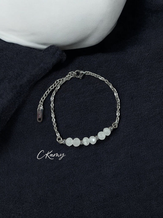 Bracelet femme chaînette argent blanc