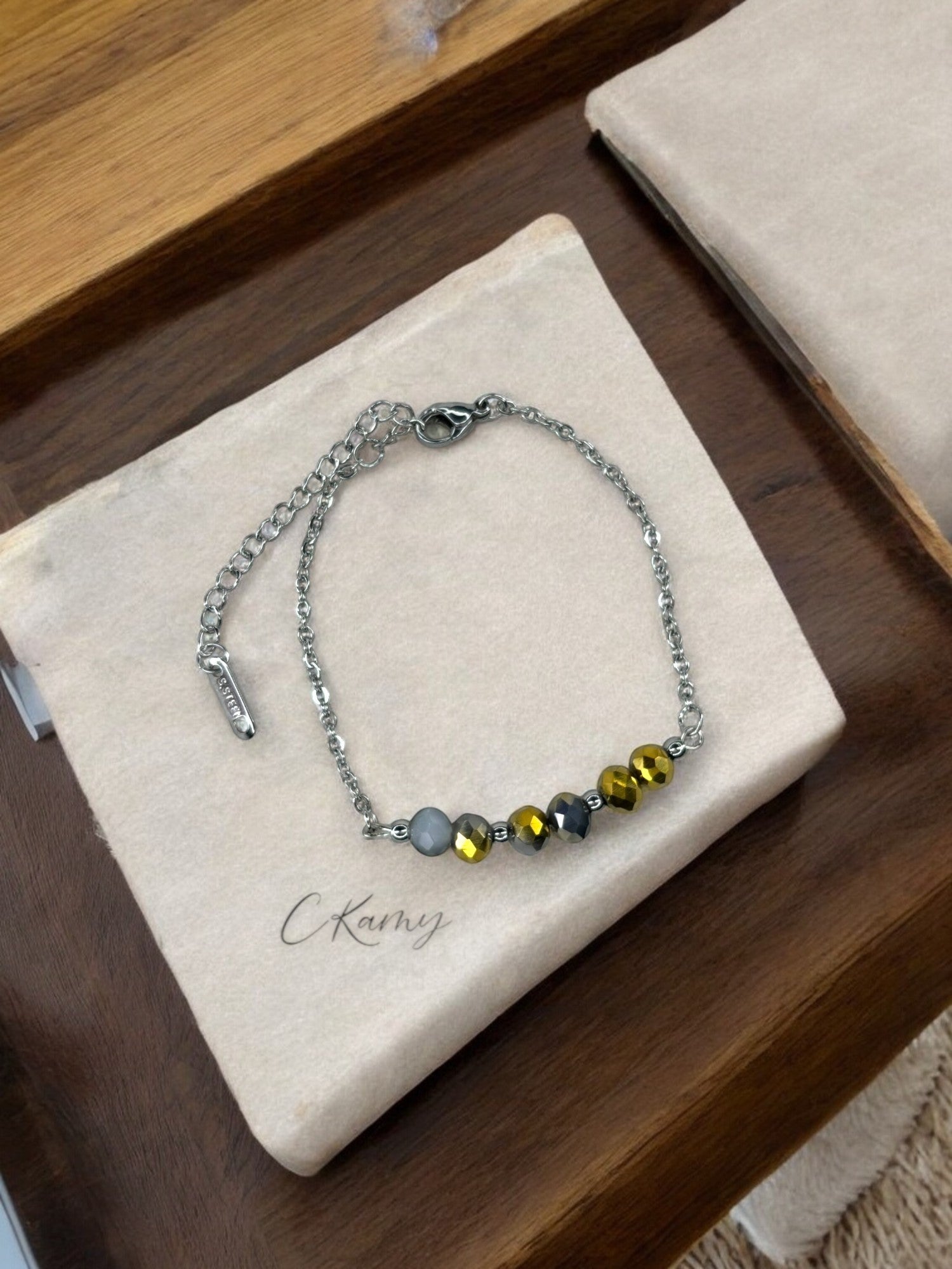 Bracelet femme chaînette argent gris
