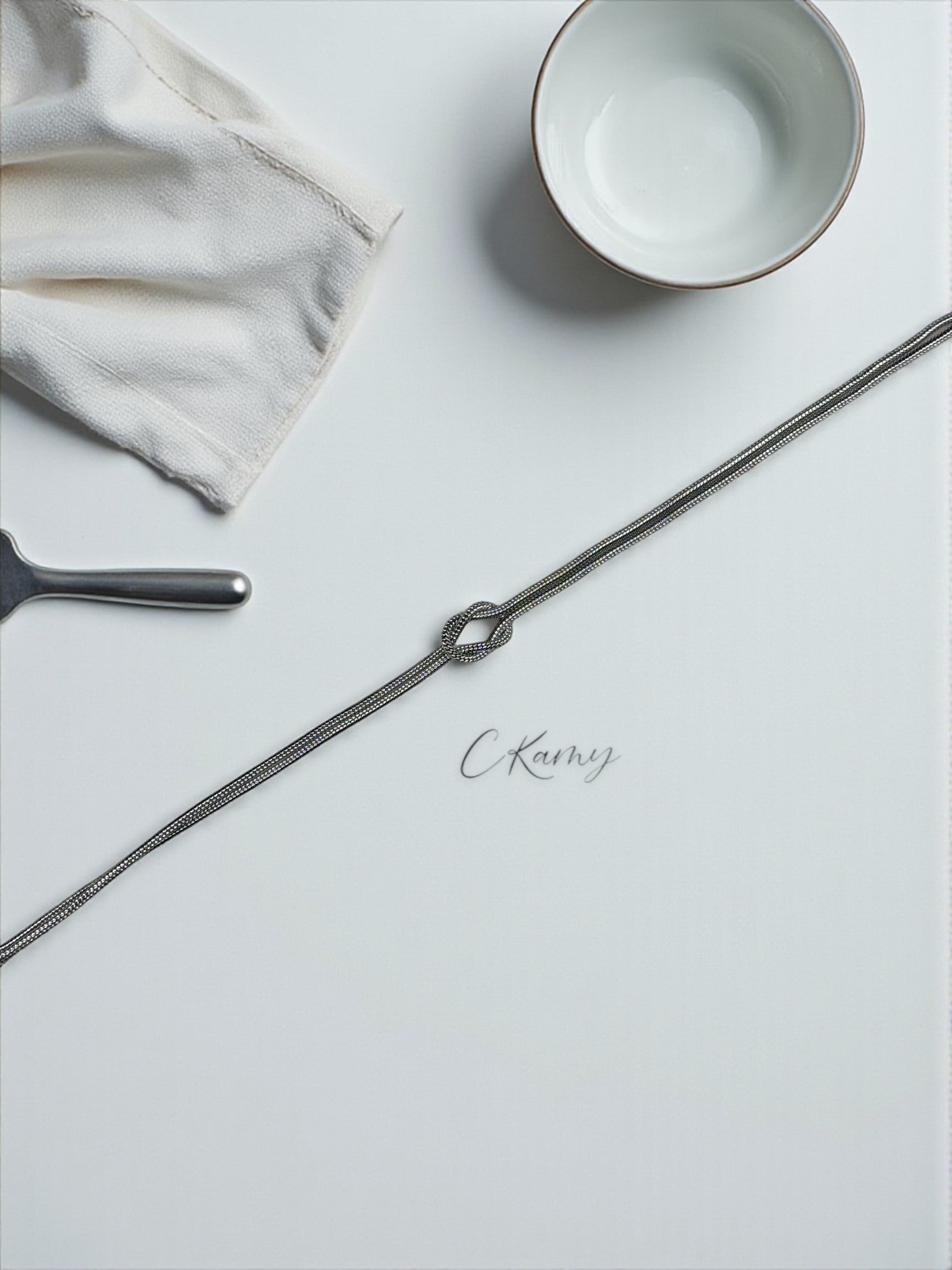 Bracelet femme chaînette argent noeud