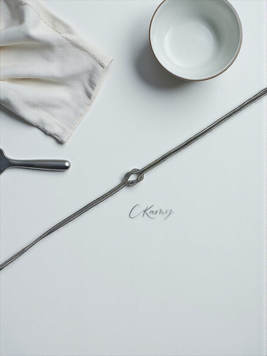 Bracelet femme chaînette argent noeud