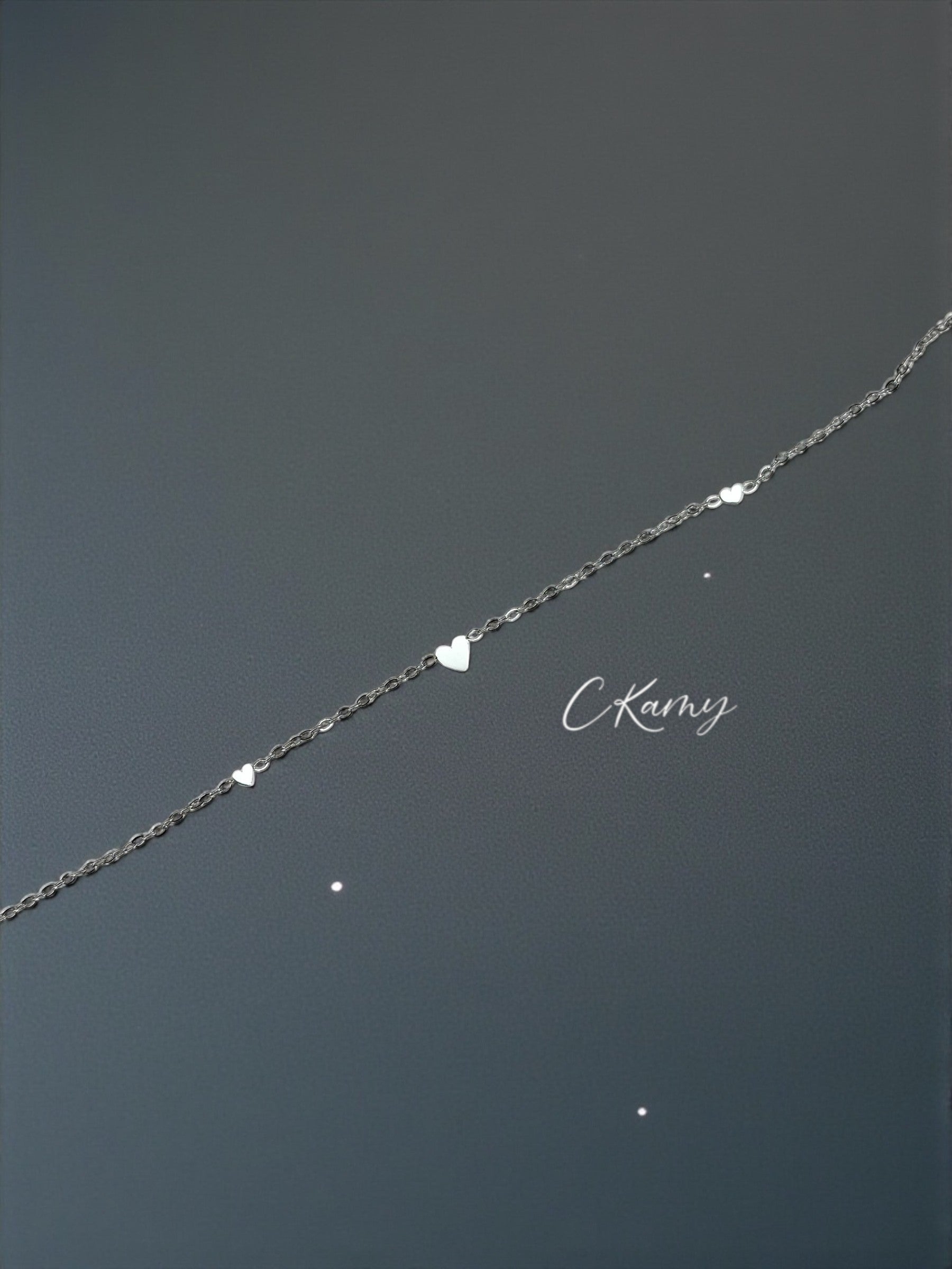 Bracelet femme chaînette argent petit coeur