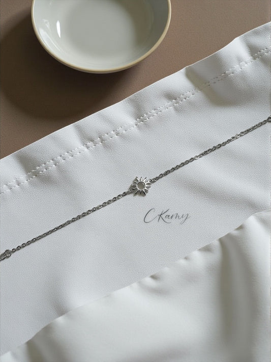 Bracelet femme chaînette argent soleil