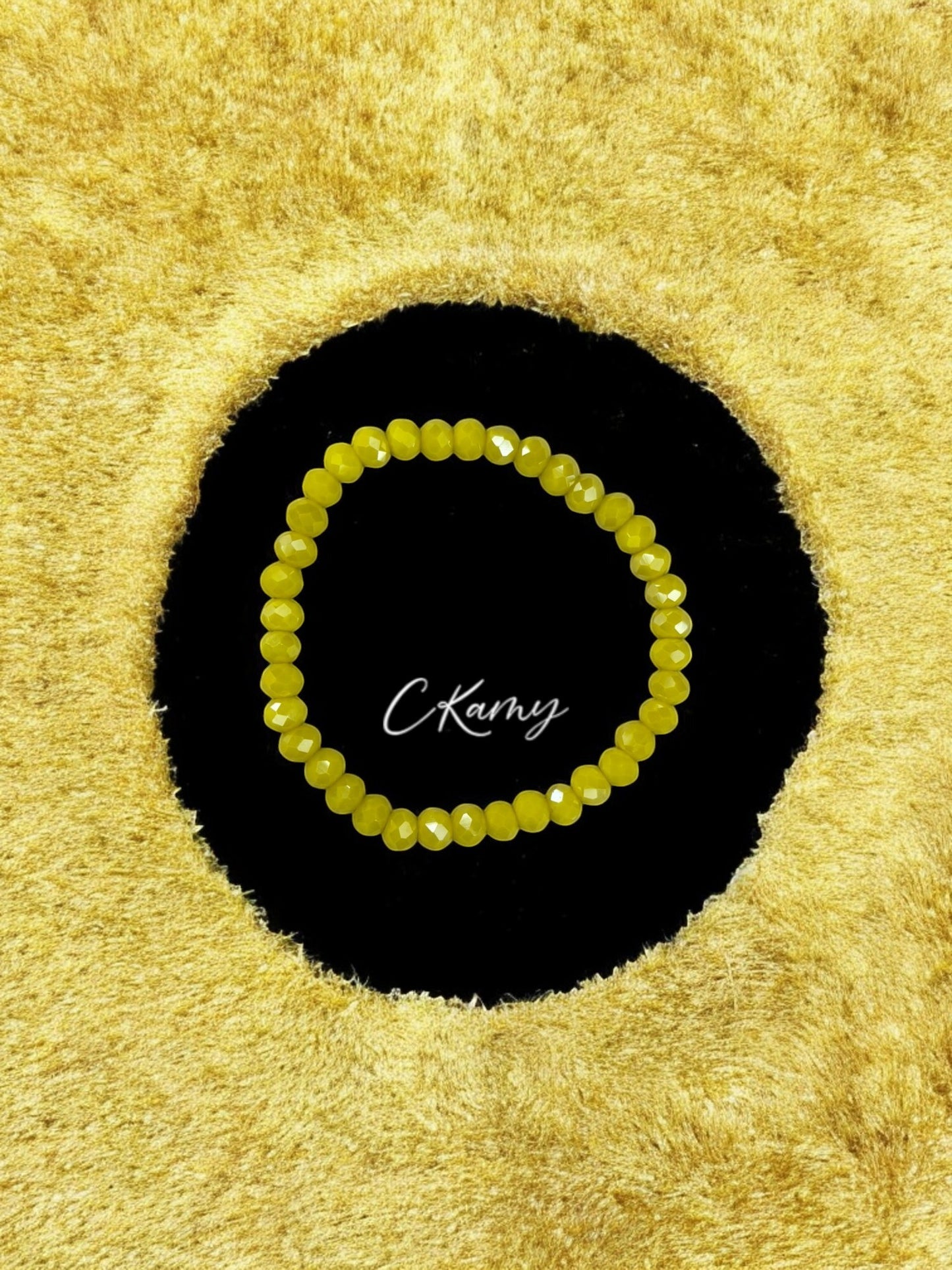 Bracelet femme facettes 6mm jaune