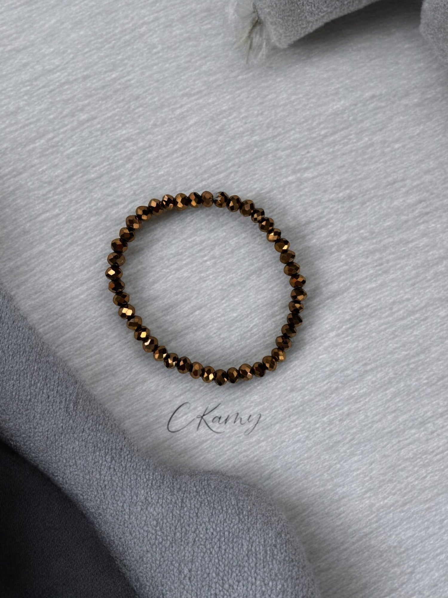 Bracelet femme facettes 6mm marron