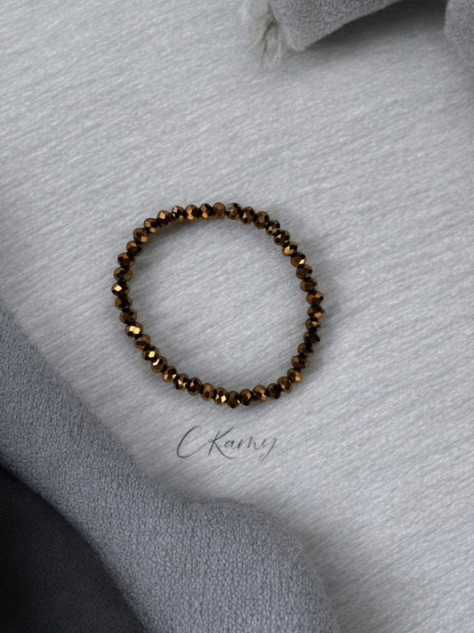 Bracelet femme facettes 6mm marron