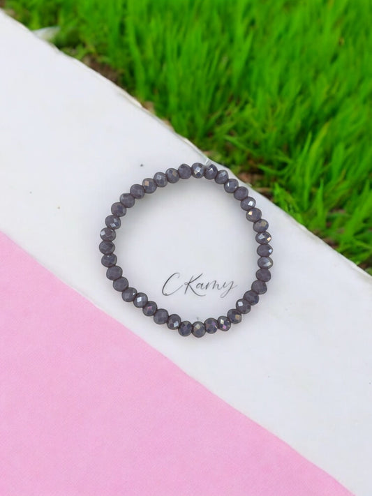 Bracelet femme facettes 6mm violet clair