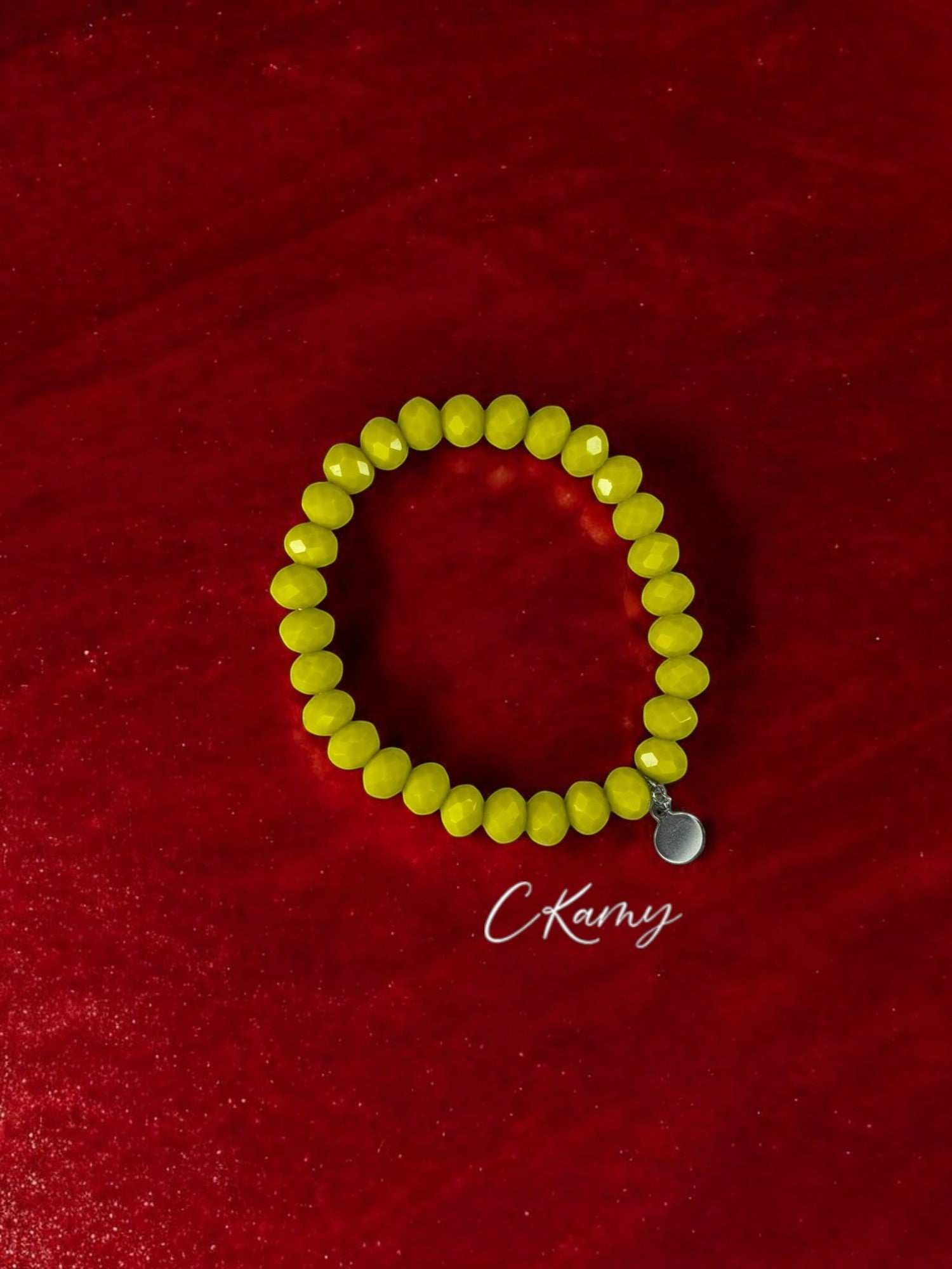 Bracelet femme facettes 8mm jaune