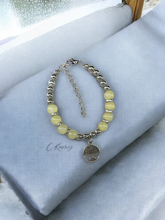 Bracelet femme grand arbre de vie argent jaune clair