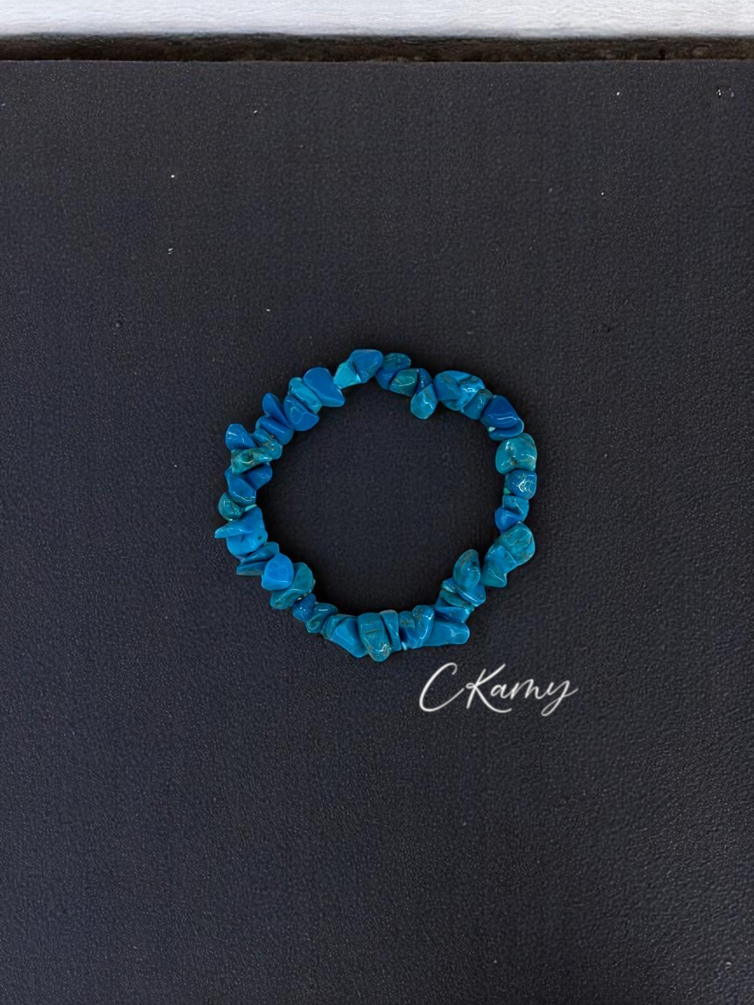 Bracelet femme perles pierres bleu turquoise