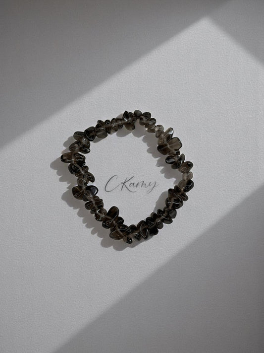Bracelet femme perles pierres marron
