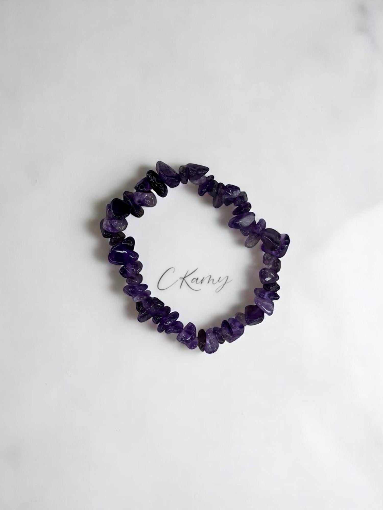 Bracelet femme perles pierres violet