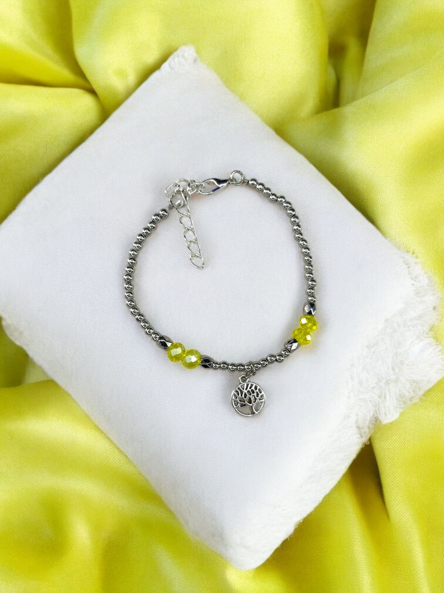Bracelet femme petit arbre de vie argent jaune