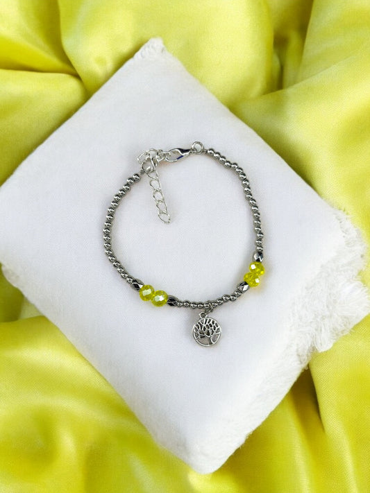 Bracelet femme petit arbre de vie argent jaune
