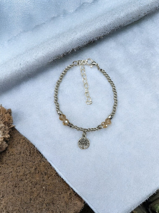 Bracelet femme petit arbre de vie argent rose