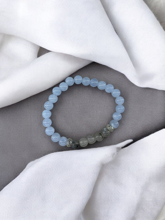 Bracelet homme bicolore bleu milieu gris