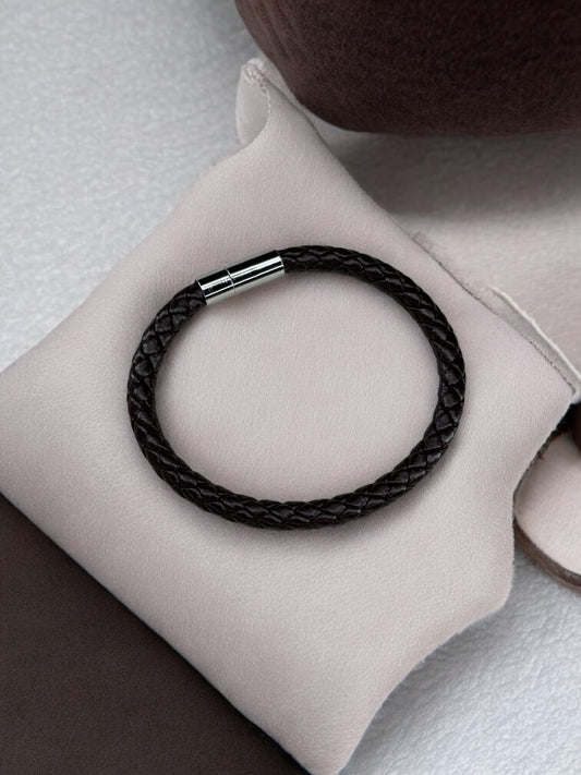 Bracelet homme cuir fin marron