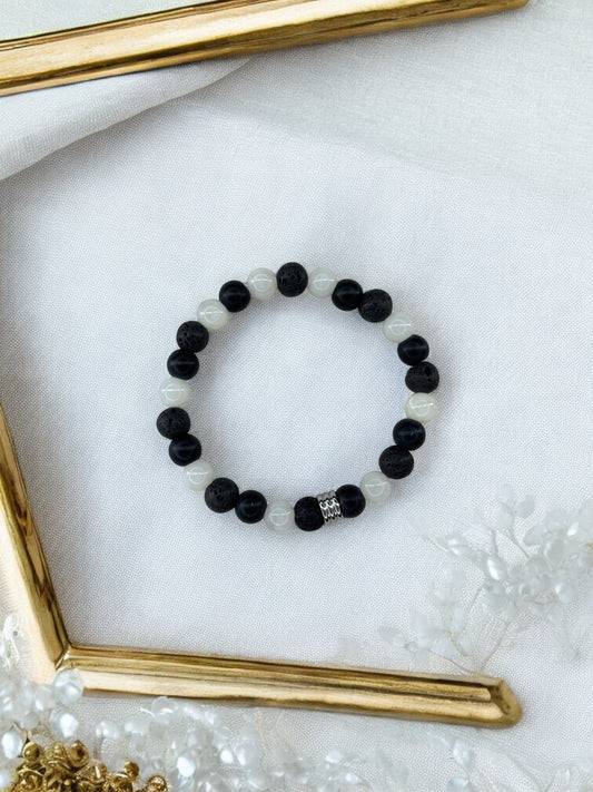 Bracelet homme mélange trois couleurs noir blanc