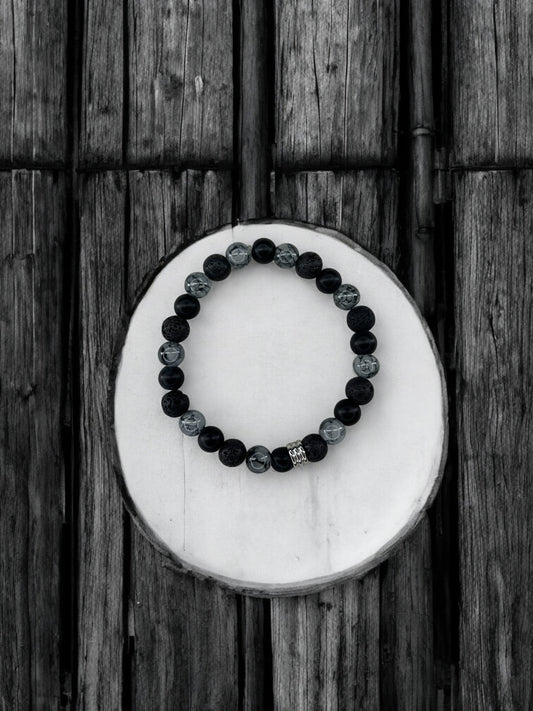 Bracelet homme mélange trois couleurs noir gris