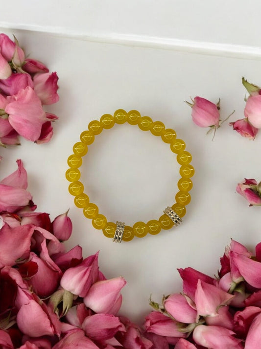 Bracelet homme perles doré perles jaune