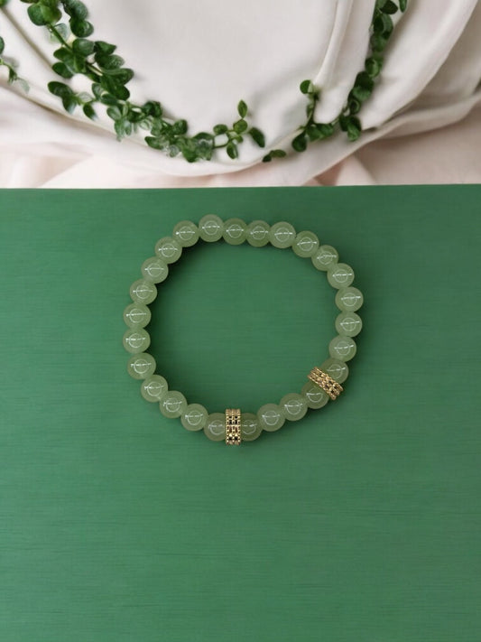 Bracelet homme perles doré perles vert