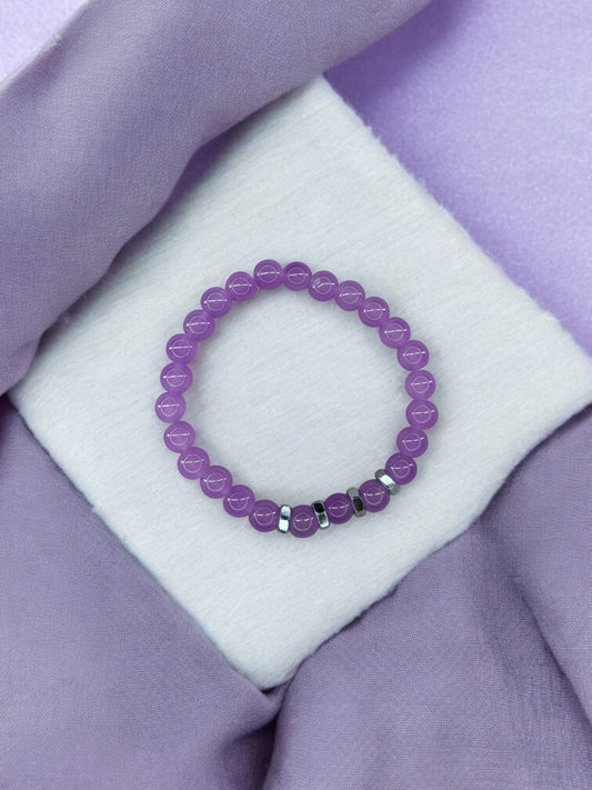 Bracelet homme quatre écrous perles violet