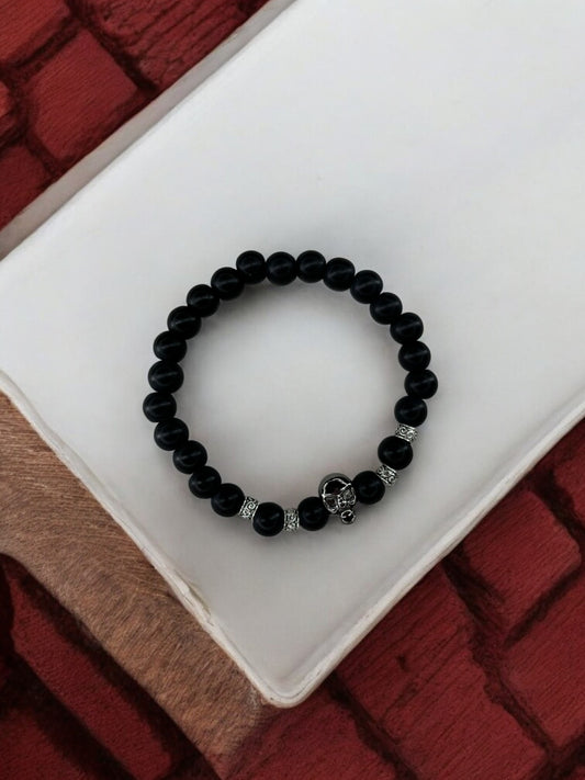 Bracelet homme tête de mort noir